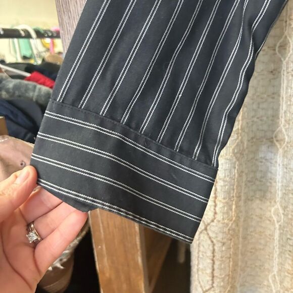 Van Heusen xxl black strip mens button up - Picture 2 of 7